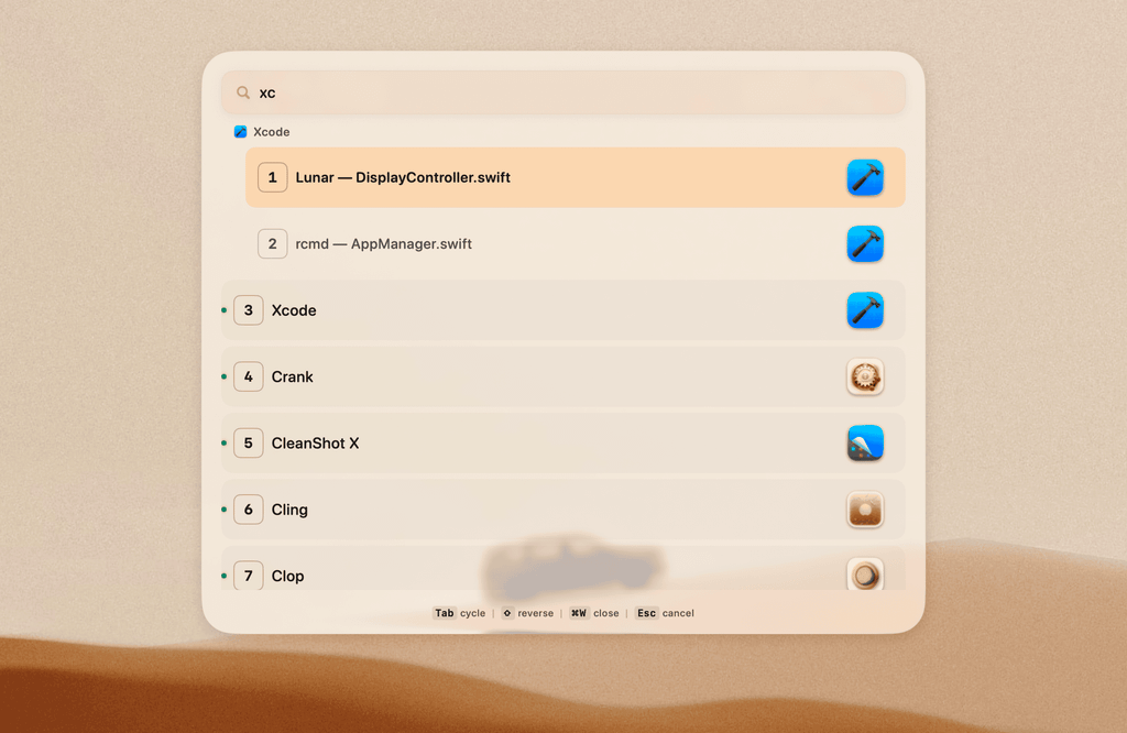 rcmd - Switch apps instantly using the ⌘ Right Command key