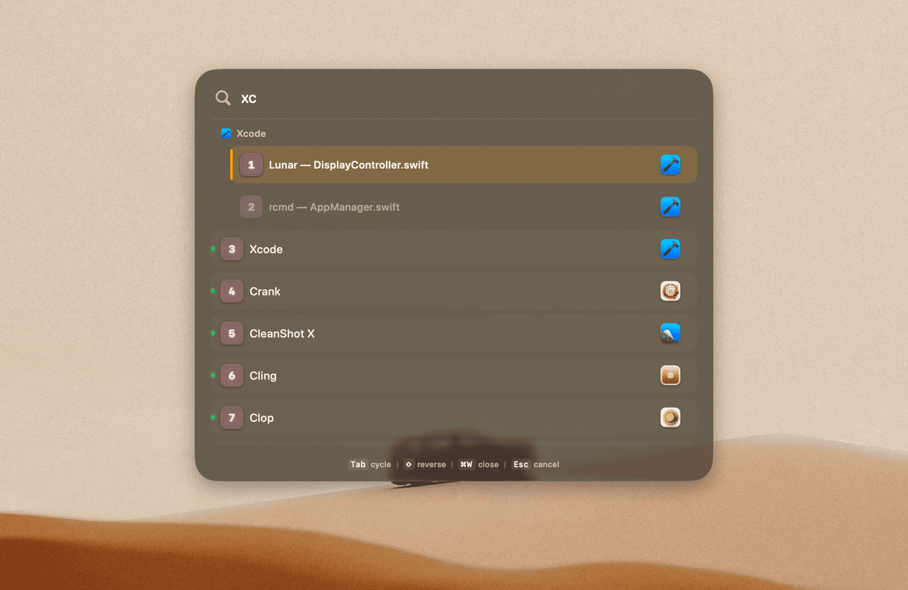 rcmd - Switch apps instantly using the ⌘ Right Command key