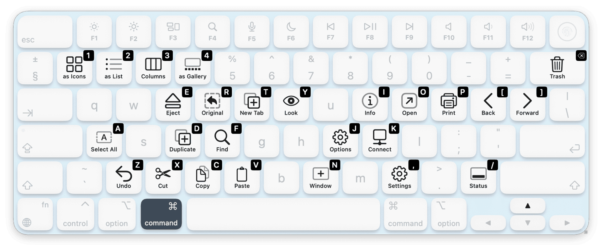 keylume-finder-cmd-layer Keylume showing a Finder cmd layer
