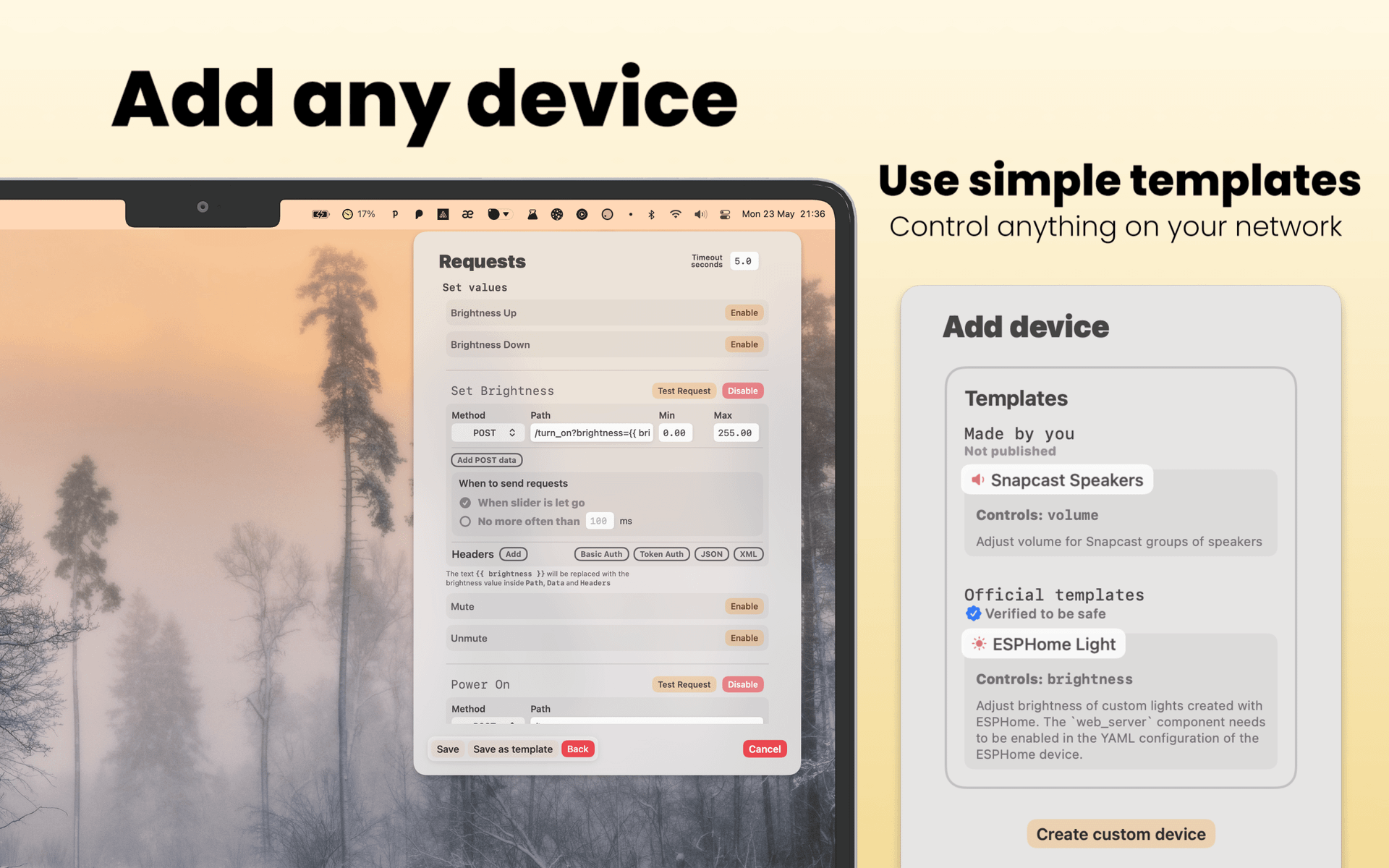 volum-templates-menu macOS Templates screen of the Volum app