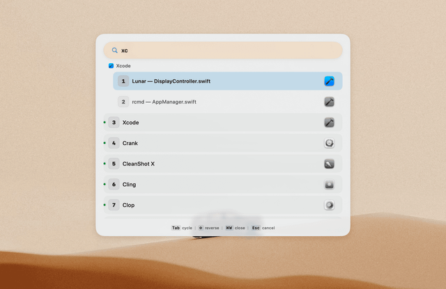 rcmd - Switch apps instantly using the ⌘ Right Command key