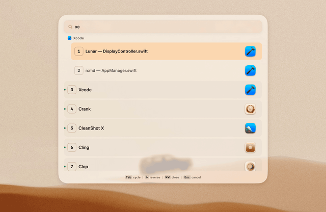 rcmd - Switch apps instantly using the ⌘ Right Command key
