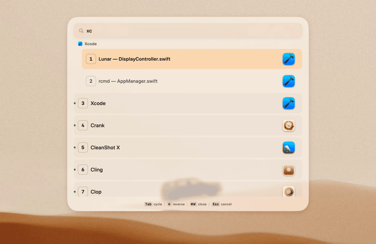 rcmd - Switch apps instantly using the ⌘ Right Command key