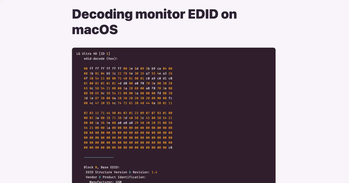 Decoding monitor EDID on macOS — Alin Panaitiu